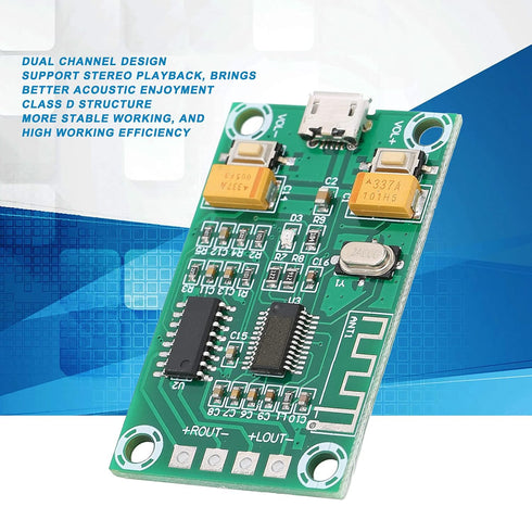 Bluetooth Digital Amplifier Board Wireless Audio Receiver Module Dual Channel Class D Audio Amplifier 5V 10W XHA151 20 Metres Transmission Distanc...