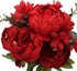 Duovlo Springs Flowers Artificial Silk Peony Bouquets Wedding Home Decoration,Pack of 1 (Spring Red)...