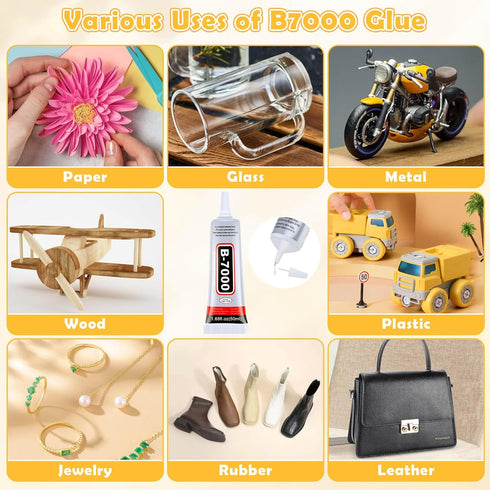 B7000 Rhinestone Glue, B-7000 Jewelry Glue,B7000 Glue Clear with Precision Tip,Super Adhesive Fabric Glue for Jewelry Craft Gem Cell Phone Repair ...