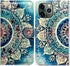 Case for iPhone 11 Pro Max, Green Circular Mandala Flip Leather Case Wallet Cover with Credit Card Slot ID Card Holder Kickstand for iPhone 11 Pro...