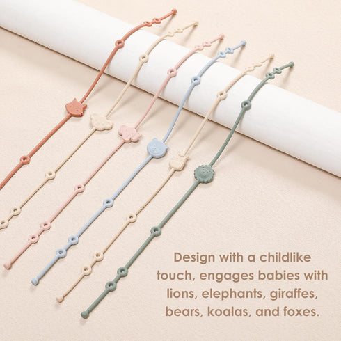 Toy Straps for Baby 6pcs, Silicone High Chair Toys Straps Stroller Accessories Toddler Bottle Straps Car Seat Toys Baby Travel Essential Baby Toy ...