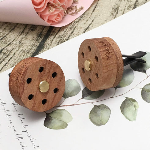 Yeejok Essential Oil Diffuser for Car with Vent Clip, Wooden Stainless Steel Lava Stone Aromatherapy Diffuser Locket Mini Air Freshener for Travel...