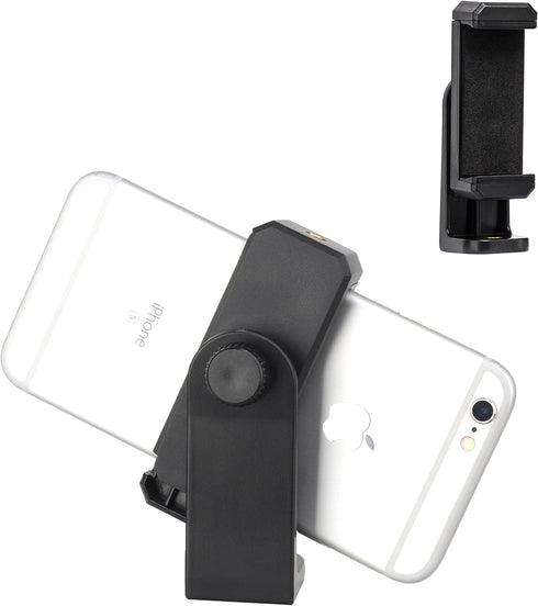 BONFOTO Universal Cell Phone Tripod Mount Adapter,Rotates Vertical and Horizontal, Adjustable with Padded Clip Fits for All Smartphones Compatible...