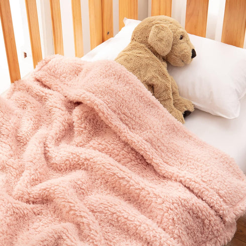 Bertte Sherpa Fleece Baby Blanket | Plush Swaddle Receiving Blankets Super Soft Warm Lightweight Breathable for Infant Toddler Crib Stroller - 33"...