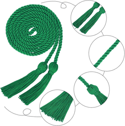 Yaomiao 2 Pieces Graduation Cords Polyester Yarn 2025 Honor Cord with Tassel for Graduation Students(Green)...