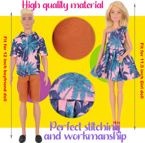 EuTengHao 78Pcs Doll Clothes and Accessories for 11.5 Inch Girl Doll and 12 Inch Boy Doll includes 28 Wear Clothes Shoes and Lovers Outfit Sky Whe...