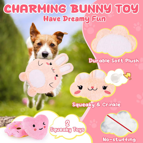 Pink Puppy Toys - 9 Pack Puppy Chew Toys for Teething, Interactive Dog Toys for Puppies, Small Dog Toys with Squeaky Dog Chew Toys, Treat Ball and...