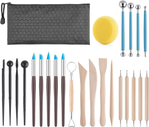 Luney Clay Tools Kit, 25 PCS Ceramics Polymer Clay Sculpting Pottery Tools Kit, Air Dry Clay Modeling Tools Set for Adults, Pottery Craft, Dotting...