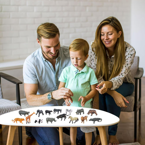 Flormoon 16Pcs Mini Animals Figures, Realistic Wild Animals Toys for Cupcake Toppers, Learning Educational Toys, Birthday Party Favors Gift for Ki...