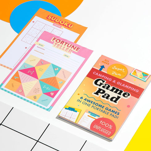 Knock Knock Camping On-The-Go Game Pad, Glamping & Outdoor Activities for Kids, 6 Games (Finish The Doodle, Sudoku, Scavenger Hunt, Super Tic-Tac-...