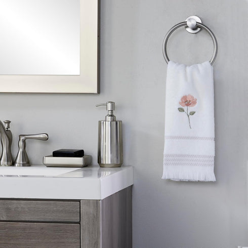 SKL HOME by Saturday Knight Ltd. - U1108010830203 Misty Floral 2-Piece Hand Towel Set, White...
