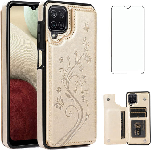 Asuwish Phone Case for Samsung Galaxy A42 5G with Tempered Glass Screen Protector Card Holder Wallet Cover Stand Flip Leather Cell Accessories Gla...