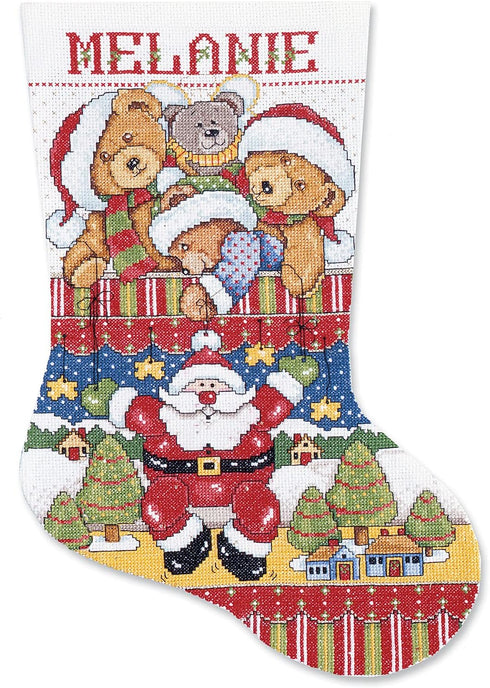 Design Works Crafts Santa Puppet Counted Cross Stitch Stocking Kit, Multicolored...