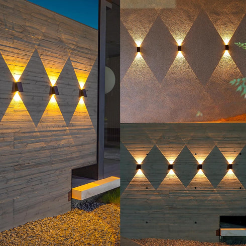 ASLIDECOR Solar Wall Lights UP and Down,Warm White Fence Lighting Waterproof Deck Step Light for Arbor Patio Yard...