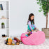 Posh Stuffable Kids Stuffed Animal Storage Bean Bag Chair Cover - Childrens Toy Organizer, Large 38" - Solid Pink...