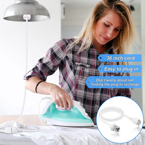 3 Outlet Light Socket Adapter, Convert E26/E27 Bulb Socket to 3 Prong Outlet with Extension Cord, Flexible Light Socket Converter Suitable for Ind...