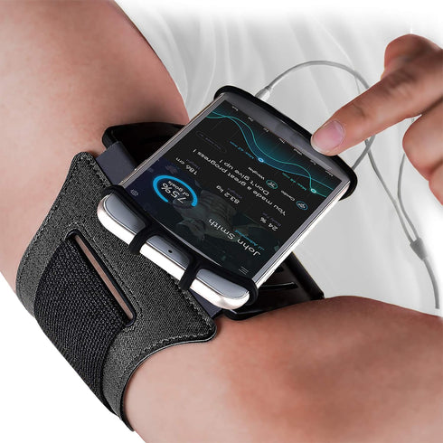 E Tronic Edge Rotatable Running Armband Cell Phone Holder for Running or Walking - Universal Phone Arm Bands for iPhone 12 Pro Max 11 X XR & Andro...