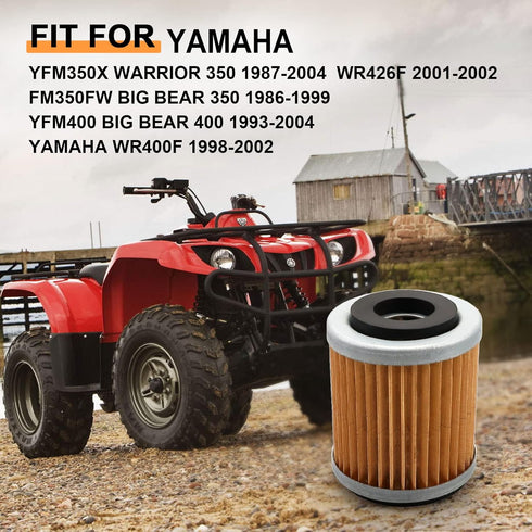 CYLETO Oil Filter for Yamaha YFM350X WARRIOR 350 1987-2004 FM350FW BIG BEAR 350 1986-1999 YFM400 BIG BEAR 400 1993-2004 WR426F 2001-2002 YAMAHA WR...