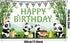 Cartoon Panda Birthday Decorations Panda Backdrop for Party Supplies Animal Themed Banner Green Bamboo Background Baby Shower Photo Background Kid...