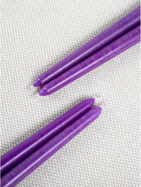 Candwax 10 inch Taper Candles Set of 4 - Dripless and Unscented Candlesticks - Perfect for Dinner and Household Decor - Purple Candles...