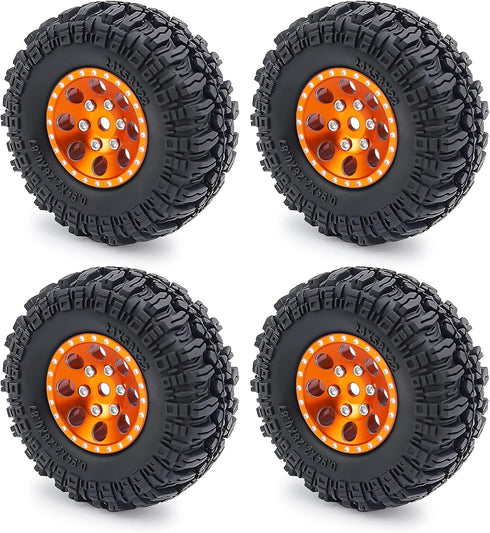 4PCS 1.0 Tires All Terrain Super Soft Sticky Tires for 1/18 TRX4M 1/24 SCX24 FCX24 AX24 Upgrade Parts (A)...