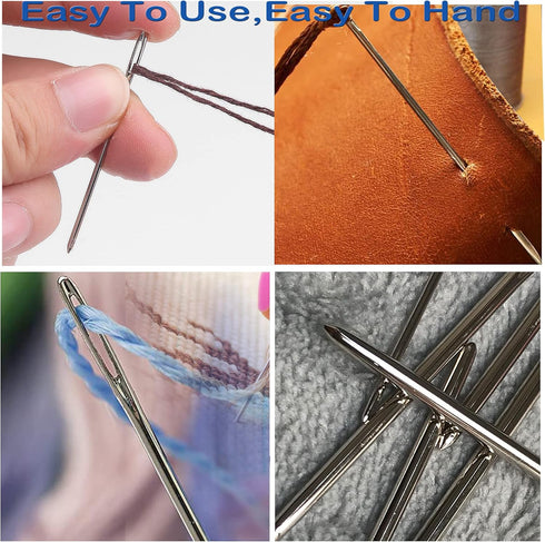 Orrdice 18+1PCS Large Eye Blunt Needles, Stainless Steel Yarn Knitting Needles, Sewing Needles, Crafting Knitting Weaving Stringing Needles,Perfec...