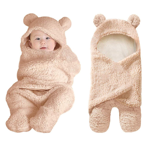 XMWEALTHY Cute Newborn Baby Boys Girls Blankets Plush Swaddle Blankets Brown...