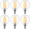 6 Pack G16.5 Light Bulb LED 4W - 2700K Warm White Dimmable 40W Equivalent E12 Candelabra Bulb 120V - Short Light Bulbs Bedroom, Kitchen, Pendant, ...