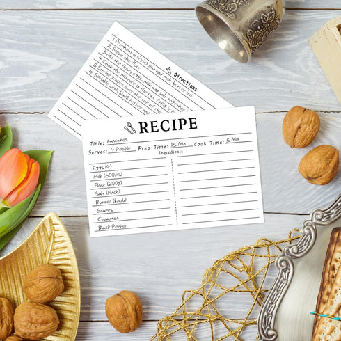 100 Count Recipe Cards, Recipe Cards 3x5 White, 3x5 Recipe Cards Double Sided, Blank Recipe Cards for Bridal Shower and Wedding...