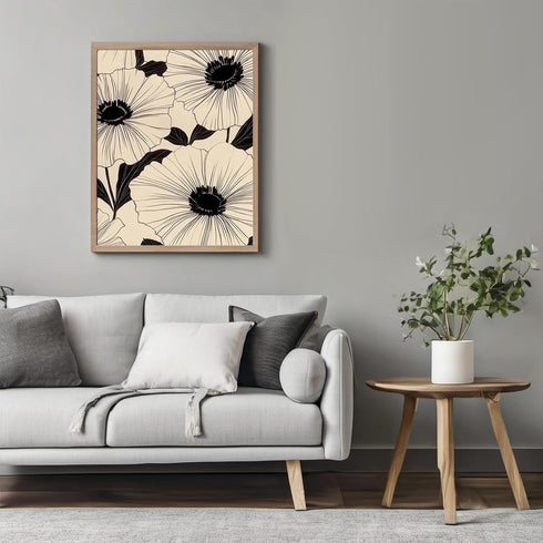 Posterizer 1 pcs-minimalist floral design-black and white chic art work 2-Floral & Botanical Art-Collectibles & Fine Art- Gift for Men Women Entre...