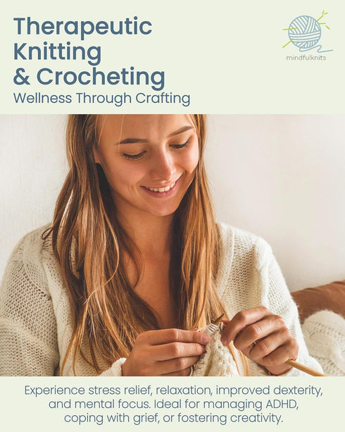 mindfulknits Knitting Kit for Beginners Adults with Knitting Needles, Yarn Needle & 100% Cotton Knitting Yarn (4) – Make Washcloths - Zen Basic Kn...