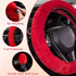 SEG Direct Furry Car Steering Wheel Cover with Fluffy Gear Shift Cover Soft Warm Non-Slip Car Decoration for Women Girls 2 PCS Set, Red...