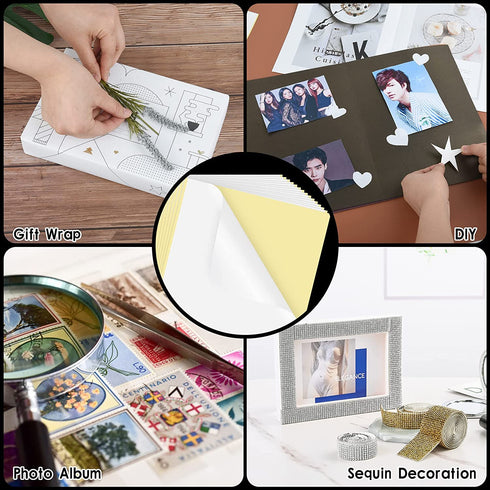 10 Sheets Double Sided Adhesive Tape, A4 Size Clear Arts Craft DIY Strong Sticky Arbitrary Cut Tape for Card Making,Home Decorative Or Office Supp...