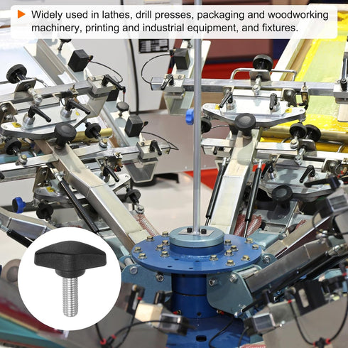 4pcs Tee Wing Knobs Thumb Screws M8 x 20mm Standard Male Thread Plastic T Knobs Handles Hand Clamping Knobs Grip Thumbscrew, Black...