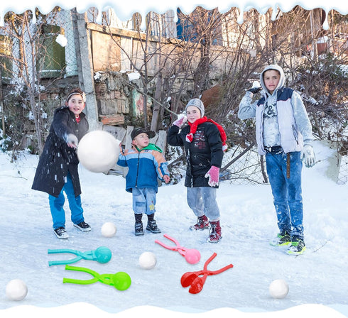4 Pieces Winter Snow Toys Kit Snow Ball Maker Shape Snow Snowball Maker Snow Maker Outdoor Winter Play Snow Toys for Outdoor Activities (Soccer)...