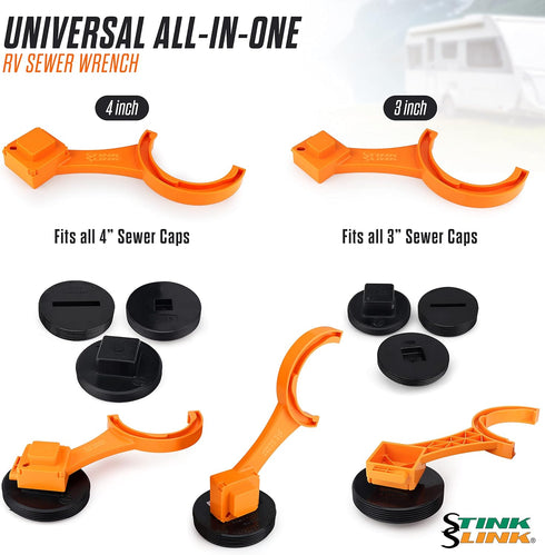 3" & 4" RV Sewer Hose Wrench - RV Cleanout Plug Wrench (2 Piece Set)...