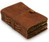 WANDERINGS Small Vintage Leather Journal - Only 4"x6" - Antique Handmade Leather Bound Journal with Old Fashioned Deckle Edge Paper - Perfect for ...