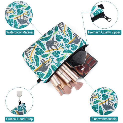 MAGEFY Small Makeup Bag Waterproof Cosmetic Bag Portable Travel Makeup Bags with Zipper Lightweight Makeup Pouch (1 pack, 0172 sloth gifts)...