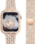QVLANG Compatible for Apple Watch Band 44mm Series 6/5/4/SE, Diamond Rhinestone Case + Women Bling Band Stainless Steel Metal Bracelet for iWatch ...