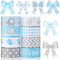 8 Roll Baby Elephant Grosgrain Ribbon 7/8 Inch Baby Shower Craft Ribbon It's a Boy/Girl Foot Print Ribbon for Gift Wrapping Baby Shower Gender Rev...