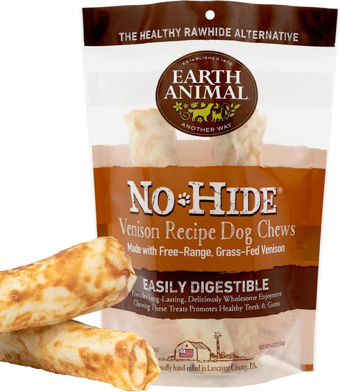 Earth Animal No Hide Medium Venison Flavored Natural Rawhide Free Dog Chews Long Lasting Dog Chew Sticks | Dog Treats for Large Dogs | Great Dog C...