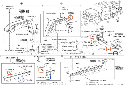 Rexka 10 Sets Fender Flare Clip Kit 75495-35010 75397-35010 Compatible with Toyota Tacoma RAV4 Highlander FJ Cruiser...
