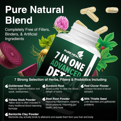 Complete Body Cleanse - Advanced Formula - Detox & Liver Cleanse - Goldeal Root- Burdock Root - Detox & Liver Repair, All Natural Toxins Remover, ...