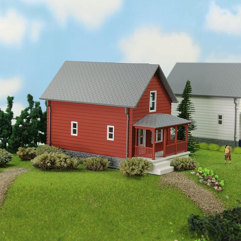 N Scale Model Building 1:160 Residential Modern House Assembled Architectural for Model Train Layout Diorama JZN01 (Red)...