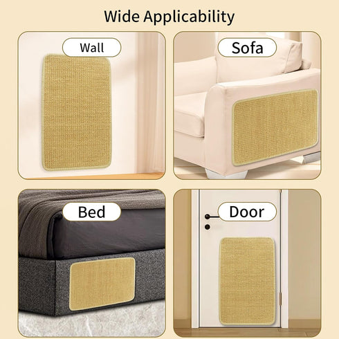 Cat Scratcher Mat,15.7”x11.8” Sisal Cat Scratching Mat Wall Cat Scratch Mat Wall Scratcher for Indoor Cats, Cat Scratching Board (Natural Color)...