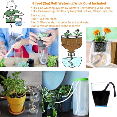 500ML Watering Bottle with 6 feet Self Watering Wick for Succulent Indoor Plants Cactus Squeeze Wash Can Long Nozzle Bend Mouth Waterer Bonsai Ter...