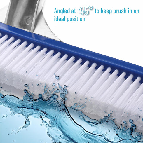 UNCO- Pool Brush Head, 17.3 in, Swimming Pool Wall & Tile Brush, Aluminium Swimming Pool Brush Head for Inground Pools, Nylon Bristles, Pool Clean...