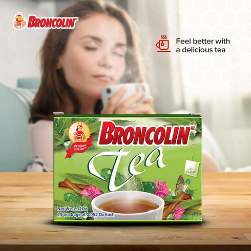 Broncolin Tea, Natural Remedy, Herbal Tea made with Plant Extracts, 2-Pack of 25 Tea Bags, 2 Boxes...