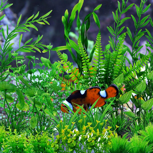 Fish Tank Accessories Aquarium Decorations Green Plants, 25pcs Green Fish Tank Decorations Plant, Fish Tank Decor, Aquarium Decor Plastic Plants...