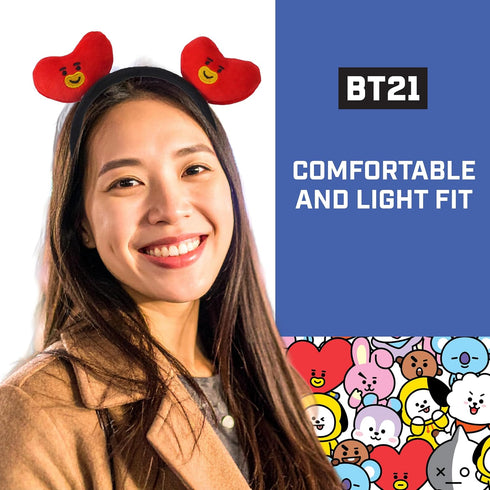 BT21 LINE FRIENDS Women's Headband, 3D Plush Hair Band for Adults, Cute Fashion Accessories, TATA, One Size...